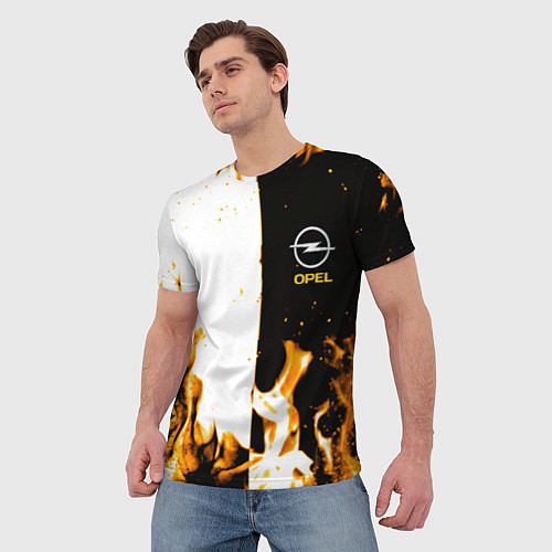 Мужская футболка Opel огонь текстура / 3D-принт – фото 3