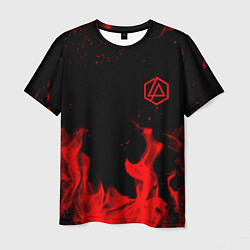 Футболка мужская Linkin Park красный огонь лого, цвет: 3D-принт