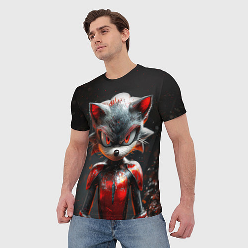 Мужская футболка Ёжик Shadow в броне / 3D-принт – фото 3