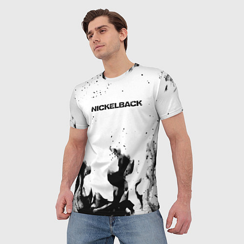 Мужская футболка Nickelback серый дым рок / 3D-принт – фото 3