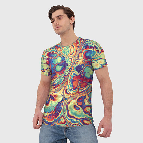 Мужская футболка Абстрактный разноцветный паттерн / 3D-принт – фото 3