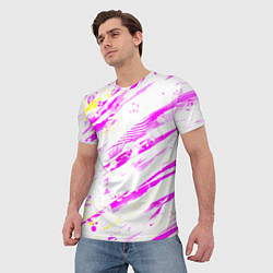 Футболка мужская Розовые паттерны, цвет: 3D-принт — фото 2