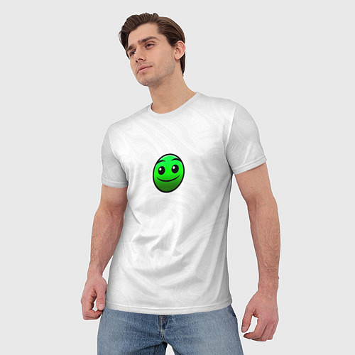 Мужская футболка Геометри Даш смайлик / 3D-принт – фото 3