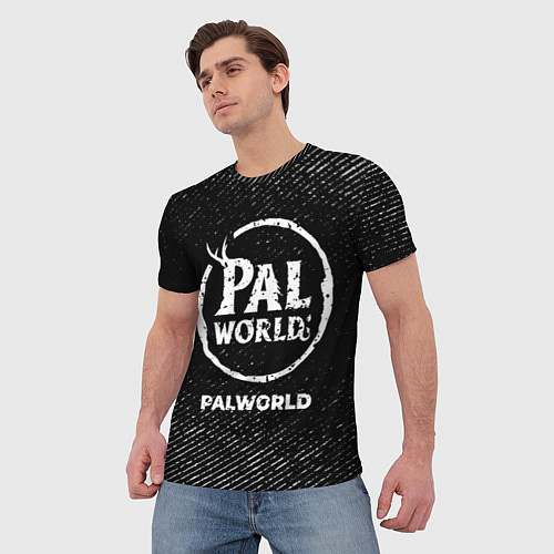 Мужская футболка Palworld с потертостями на темном фоне / 3D-принт – фото 3