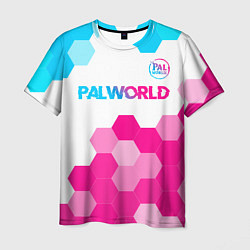 Футболка мужская Palworld neon gradient style посередине, цвет: 3D-принт