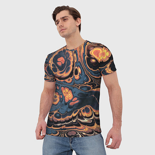 Мужская футболка Абстрактный разноцветный узор / 3D-принт – фото 3