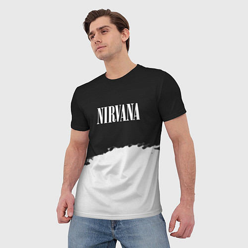 Мужская футболка Nirvana текстура / 3D-принт – фото 3