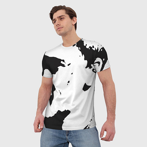 Мужская футболка Черный силуэт Брэд Питт / 3D-принт – фото 3