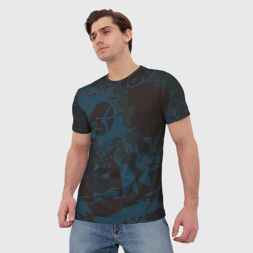 Мужская футболка Абстрактный камуфляж / 3D-принт – фото 3