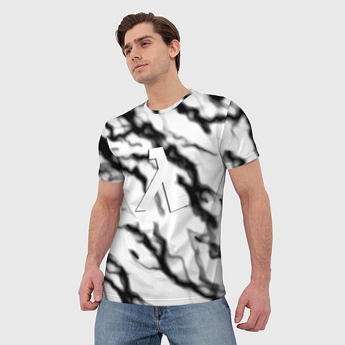 Мужская футболка Half life logo молнии / 3D-принт – фото 3