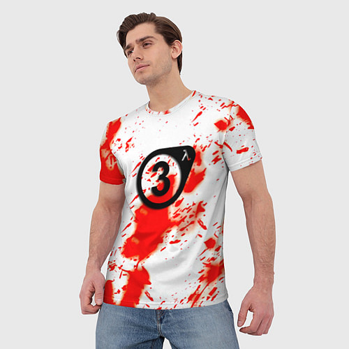 Мужская футболка Half life краски текстура брызги / 3D-принт – фото 3