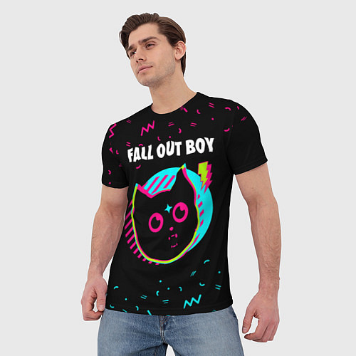 Мужская футболка Fall Out Boy - rock star cat / 3D-принт – фото 3