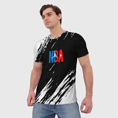 Мужская футболка Basketball текстура краски nba / 3D-принт – фото 3