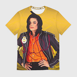 Футболка мужская Michael Jackson на золотом фоне с графикой, цвет: 3D-принт
