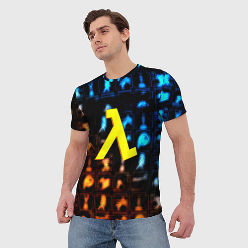 Мужская футболка Портал x Халва текстура / 3D-принт – фото 3