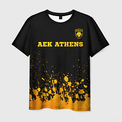 Футболка мужская AEK Athens - gold gradient посередине, цвет: 3D-принт