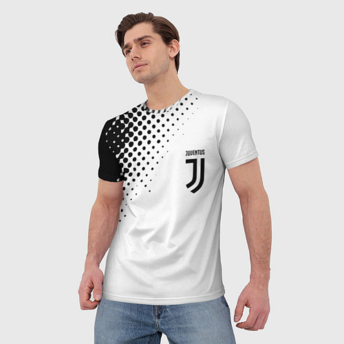 Мужская футболка Juventus sport black geometry / 3D-принт – фото 3