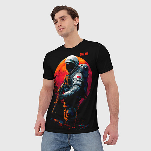 Мужская футболка Космический воин / 3D-принт – фото 3