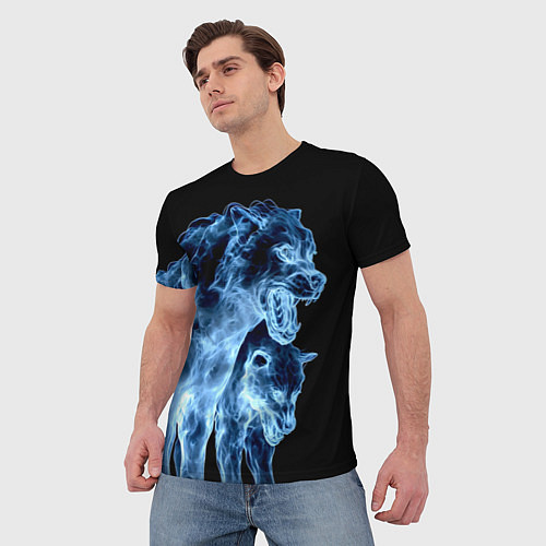 Мужская футболка Волки призраки / 3D-принт – фото 3
