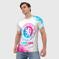Футболка мужская Chelsea neon gradient style, цвет: 3D-принт — фото 2