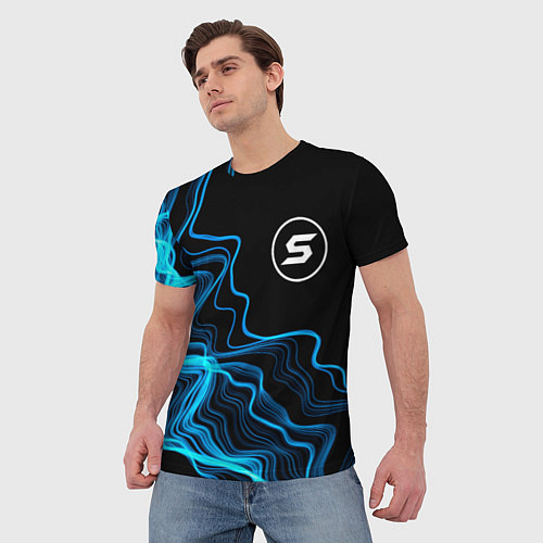Мужская футболка Skillet sound wave / 3D-принт – фото 3