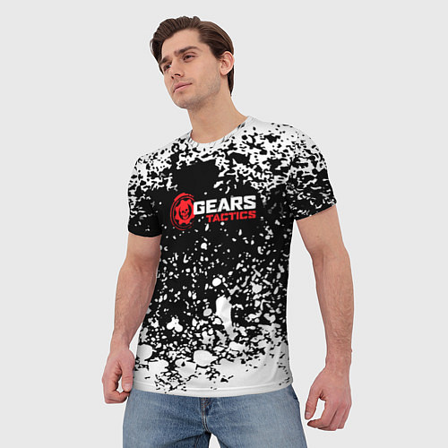 Мужская футболка Gears of War белые брызги / 3D-принт – фото 3
