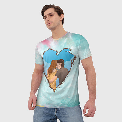 Мужская футболка Влюблённая пара 8 марта / 3D-принт – фото 3