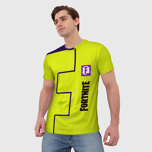 Мужская футболка Fortnite logo yellow game / 3D-принт – фото 3