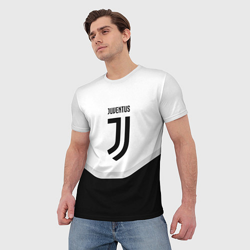 Мужская футболка Juventus black geometry sport / 3D-принт – фото 3