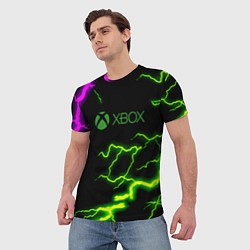 Футболка мужская Xbox storm молнии, цвет: 3D-принт — фото 2