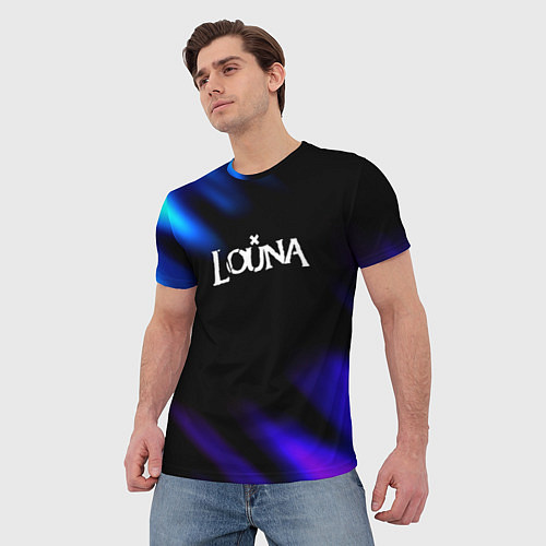 Мужская футболка Louna neon bend / 3D-принт – фото 3
