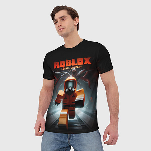 Мужская футболка Lethal company Roblox / 3D-принт – фото 3