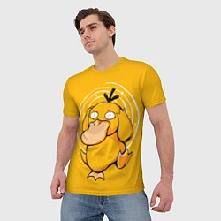 Футболка мужская Псидак желтая утка покемон, цвет: 3D-принт — фото 2