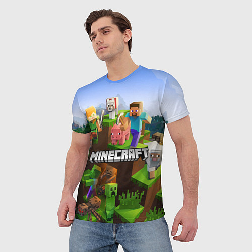 Мужская футболка Minecraft pixel world / 3D-принт – фото 3
