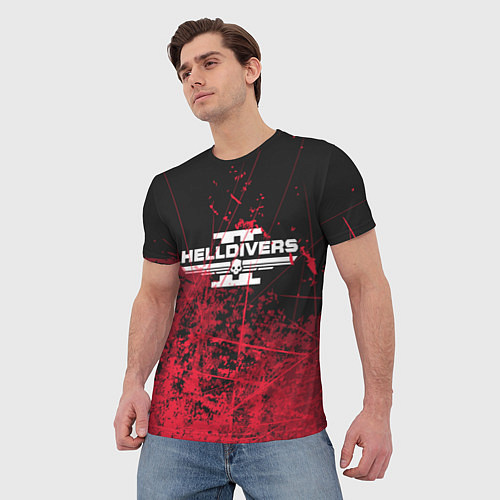 Мужская футболка Helldivers 2 red / 3D-принт – фото 3