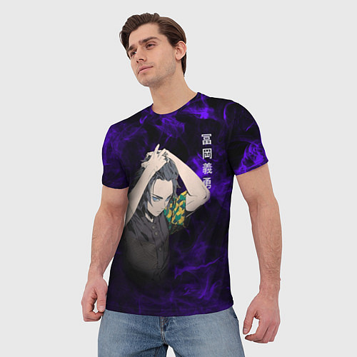 Мужская футболка Гию- клинок рассекающий демонов / 3D-принт – фото 3