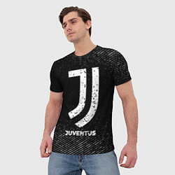 Футболка мужская Juventus с потертостями на темном фоне, цвет: 3D-принт — фото 2