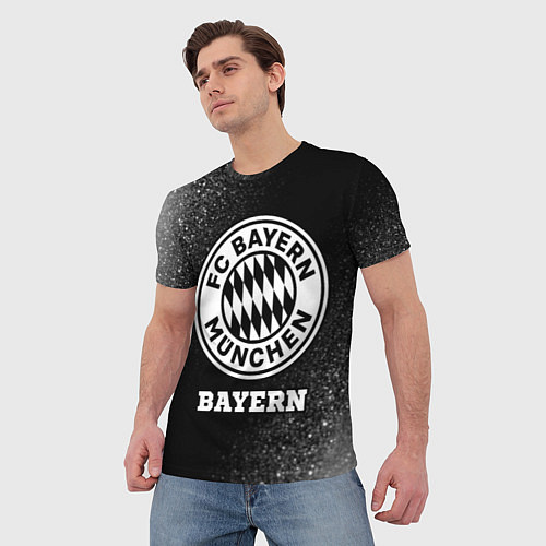 Мужская футболка Bayern sport на темном фоне / 3D-принт – фото 3