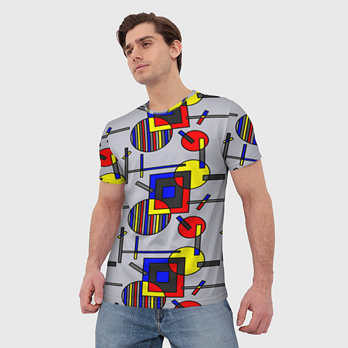 Мужская футболка Rectangular abstraction / 3D-принт – фото 3