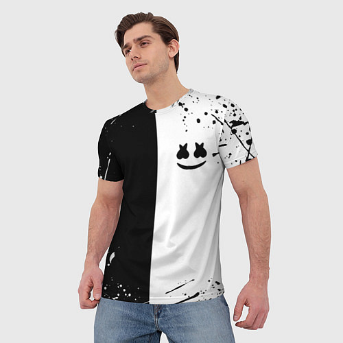 Мужская футболка Marshmello краски музыка / 3D-принт – фото 3