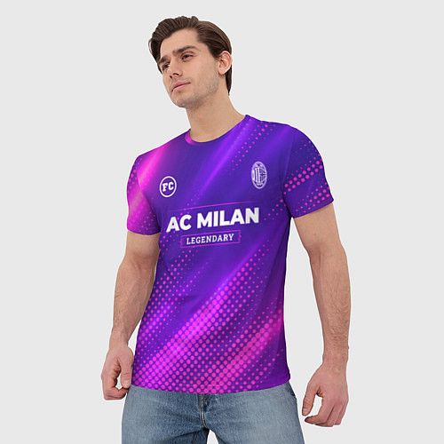 Мужская футболка AC Milan legendary sport grunge / 3D-принт – фото 3