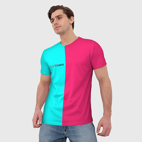 Мужская футболка Dead by sunrise pink / 3D-принт – фото 3