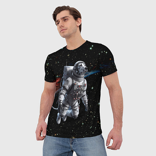 Мужская футболка The dalmatian brave cosmonaut - ai art / 3D-принт – фото 3