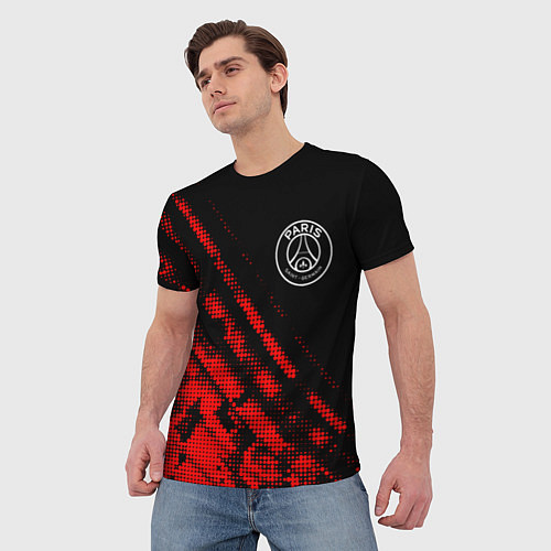 Мужская футболка PSG sport grunge / 3D-принт – фото 3