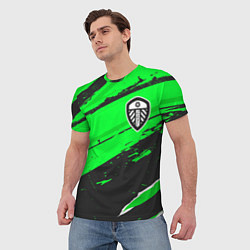 Футболка мужская Leeds United sport green, цвет: 3D-принт — фото 2