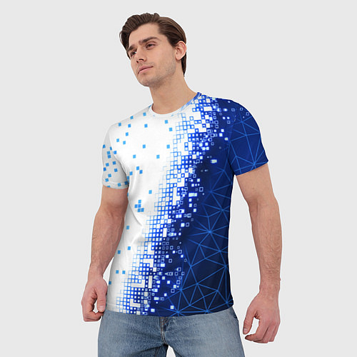 Мужская футболка Поврежденный цифровой скин / 3D-принт – фото 3
