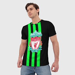 Футболка мужская Liverpool line green, цвет: 3D-принт — фото 2