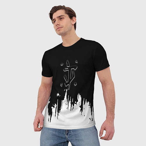 Мужская футболка Doom logo краски / 3D-принт – фото 3