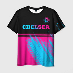 Футболка мужская Chelsea - neon gradient посередине, цвет: 3D-принт