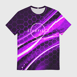 Футболка мужская Starfield game logo neon, цвет: 3D-принт